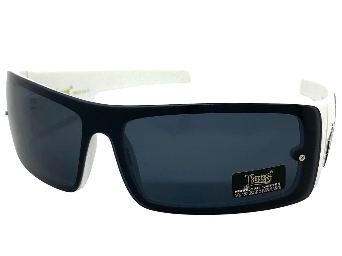 LOCS Hardcore Sunglasses - White Frame Retro Style Shades