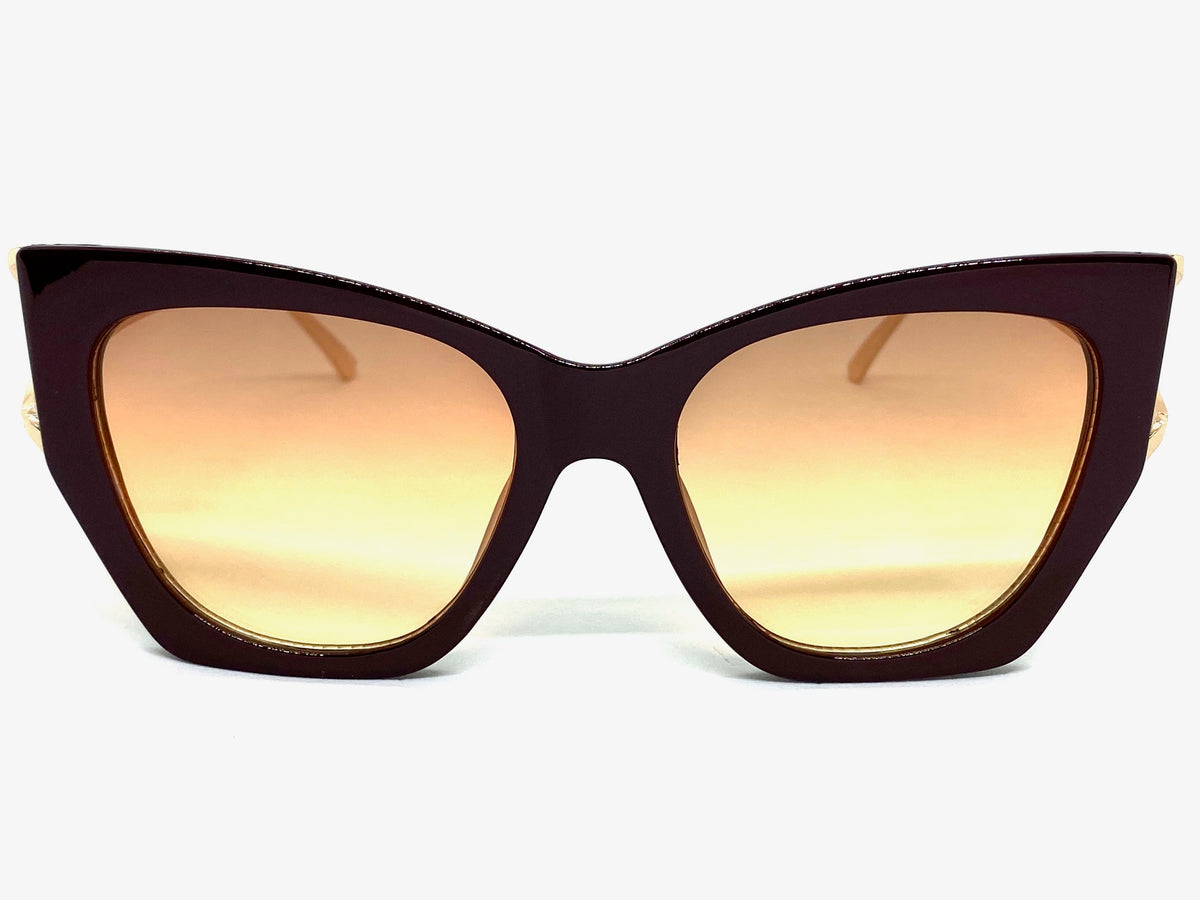 Retro Oversized Cateye Sunglasses with UV400 Protection FEISEDY-Fashion-Women-Cateye-  main image 2