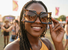 Oversized Exaggerated Vintage Retro Style SUNGLASSES Large Tortoise Frame - Honey Lens 1091
