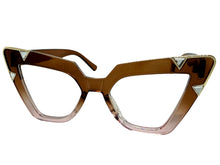 Oversized Vintage Retro Cat Eye Style Clear Lens EYEGLASSES Large Brown Optical Frame 13188