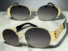 Classic Vintage Retro Luxury Hip Hop Rapper Style SUNGLASSES Oval Gold Frame - Gray Lens 27736
