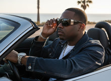 Classic Hardcore Biker Gangster Style LOCS SUNGLASSES Large Thick Black Frame - Dark Lens 91337