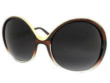 Oversized Exaggerated Vintage Retro Style SUNGLASSES Large Round Brown Frame 7152