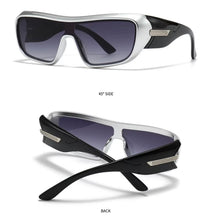 Space Futuristic Robotic Cyclops Modern Contemporary Party Raver SUNGLASSES Sleek Silver Frame LH315