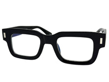 Classic Vintage Retro Style EYEGLASSES Blue Light Black Clear Lens - Thick Square Black Frame 80844