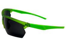 Classic Sporty Wrap Around Fishing Cycling POLARIZED Lens SUNGLASSES Semi Rimless Neon Green Frame 5124