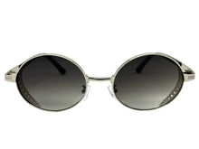 Classic Elegant Vintage Retro Style SUNGLASSES Oval Silver Frame - Gradient Lens 27740