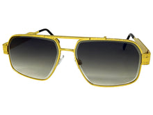 Classic Vintage Retro Luxury Hip Hop Rapper Style SUNGLASSES Square Gold Frame - Gradient Lens E2206