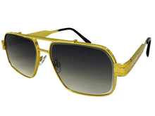 Classic Vintage Retro Luxury Hip Hop Rapper Style SUNGLASSES Square Gold Frame - Gradient Lens E2206