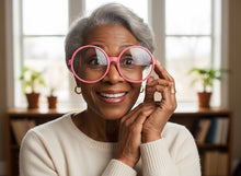 Oversized Vintage Retro Style Clear Lens EYEGLASSES X-Large Round Pink Frame 15032