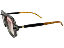 Classic Vintage Retro Luxury Hip Hop Style SUNGLASSES Square Gray Frame - Pink Lens E2036
