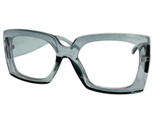 Oversized Classic Vintage Retro Style Clear Lens EYEGLASSES Thick Square Gray Frame 81218