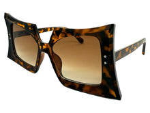 Oversized Exaggerated Vintage Retro Style SUNGLASSES Large Tortoise Frame - Honey Lens 1091