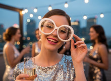Oversized Vintage Retro Style Clear Lens EYEGLASSES X-Large Round White Frame E6009