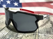 Oversized Sporty Wrap Around Style SUNGLASSES Large Black Patriotic USA Flag Frame 3737
