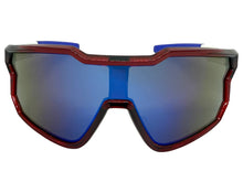 Oversized Sporty Wrap Around Style SUNGLASSES Large Red Patriotic USA Flag Frame 3737