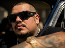 Classic Hardcore Biker Gangster Style LOCS SUNGLASSES Large Thick Matte Black Frame - Dark Lens 91336