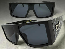 Classic Hardcore Biker Gangster Style LOCS SUNGLASSES Large Thick Black Frame - Dark Lens 91275