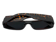 Classic Hardcore Biker Gangster Style SUNGLASSES Thick Rectangular Tortoise Frame - Dark Lens 81019