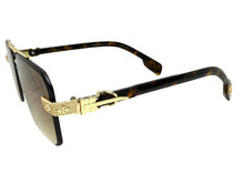 Classy Elegant Luxury Hip Hop Rapper Style SUNGLASSES Gold & Tortoise Frame - Gold Cross & Fleur De Lis 27774