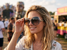 Oversized Exaggerated Vintage Retro Style SUNGLASSES Large Square Gray & Rose Gold Frame 30340