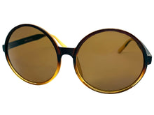 Oversized Classic Vintage Retro Style SUNGLASSES X-Large Round Brown Frame 15032