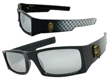 Classic Hardcore Gangster Biker Style Choppers SUNGLASSES Thick Black Frame - Silver Lens 6785