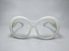 Oversized Vintage Retro Style Clear Lens EYEGLASSES X-Large Round White Frame E6009