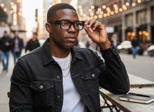 Classic Vintage Retro Style Clear Lens EYEGLASSES Thick Square Black Frame 35009