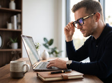 Classic Vintage Retro Style Clear Lens Blue Light Block Computer EYEGLASSES Black Frame 2037