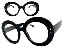 Oversized Vintage Retro Style Clear Lens EYEGLASSES Large Thick Round Black Frame 1765