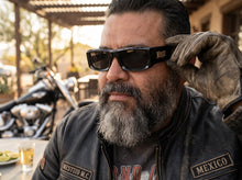 Classic Hardcore Biker Gangster Style LOCS SUNGLASSES Large Thick Black Frame - Dark Lens 91335