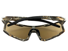 Military Tactical Hunting Fishing Wrap Around Safety SUNGLASSES Large Camouflage Frame - Brown Lens CAMO3