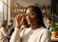 Oversized Classic Vintage Retro Shield Style Clear Lens EYEGLASSES Large Beige & Brown Frame 3130