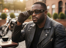 Classic Hardcore Biker Gangster Style LOCS SUNGLASSES Large Thick Black Frame - Dark Lens 91335