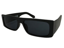 Classic Hardcore Biker Gangster Style SUNGLASSES Thick Rectangular Black Frame - Dark Lens 81019