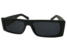 Classic Hardcore Biker Gangster Style SUNGLASSES Thick Rectangular Black Frame - Dark Lens 81019