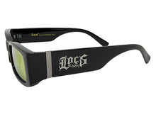 Classic Hardcore Biker Gangster Style LOCS SUNGLASSES Large Thick Black Frame - Gold Lens 91320
