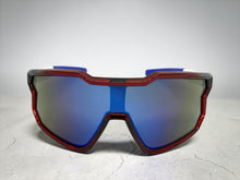 Oversized Sporty Wrap Around Style SUNGLASSES Large Red Patriotic USA Flag Frame 3737