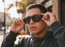 Classic Hardcore Biker Gangster Style LOCS SUNGLASSES Black Frame - Dark Lens 91292