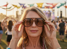 Classy Elegant Vintage Retro Aviator Style SUNGLASSES Large Tortoise & Gold Frame 2888
