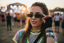 Space Futuristic Robotic Cyclops Modern Contemporary SUNGLASSES Sleek Green Frame 9262