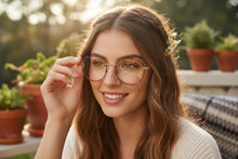 Exaggerated Classic Vintage Retro Style Clear Lens Blue Light Block Computer EYEGLASSES Square Gold Frame 5408