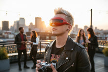 Oversized Space Futuristic Robotic Cyclops Shield Costume Party SUNGLASSES Large Red Frame 1230