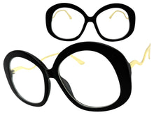 Oversized Vintage Retro Style Clear Lens EYEGLASSES Large Round Matte Black Frame 16020