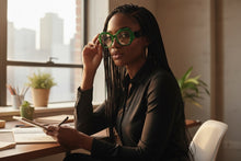 Oversized Exaggerated Vintage Retro Style Clear Lens EYEGLASSES Large Thick Green Frame 61900