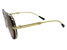 Classy Elegant Vintage Retro Aviator Style SUNGLASSES Large Pink & Gold Frame 2888