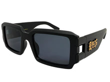 Classic Hardcore Biker Gangster Style LOCS SUNGLASSES Large Thick Matte Black Frame - Dark Lens 91336
