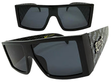 Classic Hardcore Biker Gangster Style LOCS SUNGLASSES Large Thick Black Frame - Dark Lens 91275
