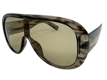 Oversized Modern Retro Shield Style SUNGLASSES Thick Gray Frame - Gray Lens 2466